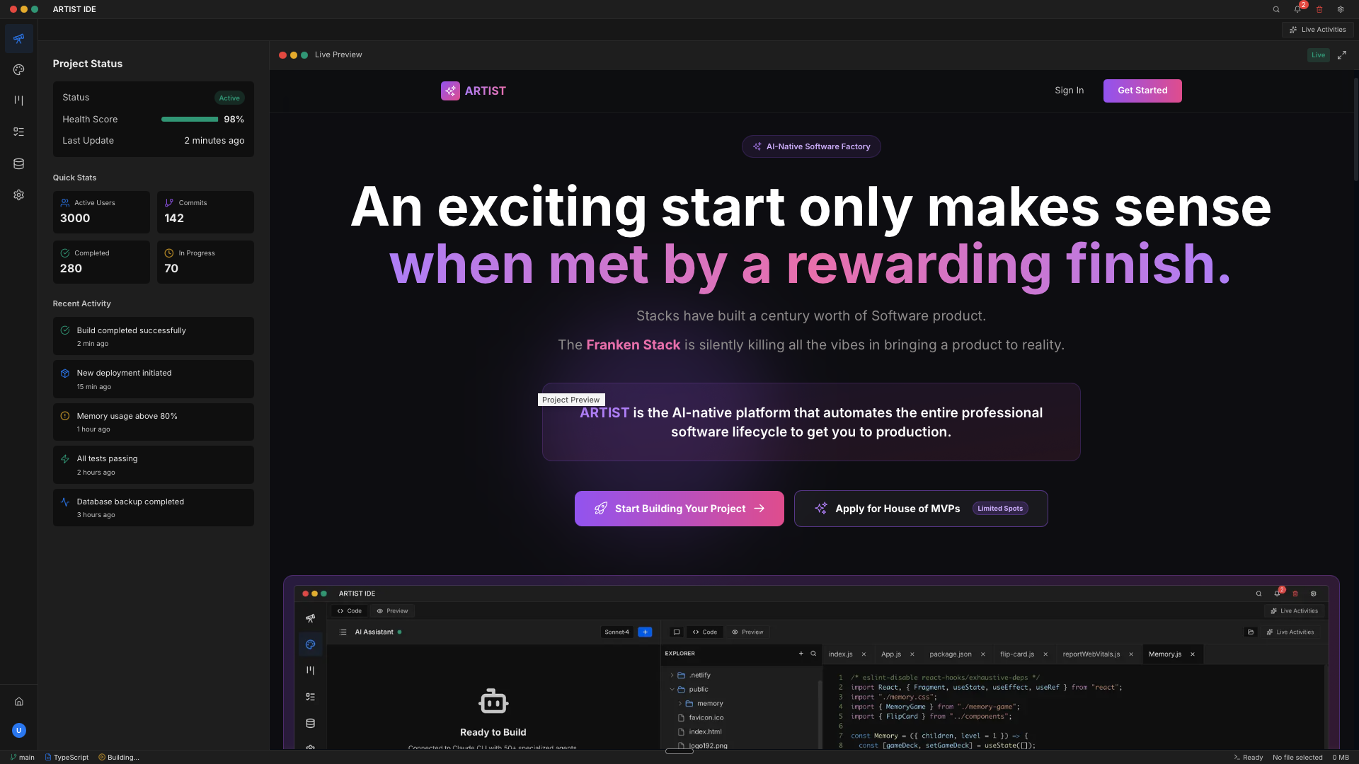 Your Projects Dashboard - Multiple Completed Projects